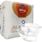 ABENA Wing XL2 är ett allt-i-ett skydd som fixeras med höftbälte och kardborreband för måttlig till kraftig inkontinens. Antal: 15 skydd/frp. Höftmått: 110-160 cm. Absorption: 3249 ml. Praktisk absorption: 1083 ml. Färgkod: Orange. Storlek: XL2.