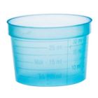 Medicinbägare av bred modell i blå färg rymmer 30 ml - 50 st/frp