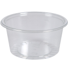 B6734_Enkel och stabil genomskinlig plastbägare med tillhörande lock. Plastbägaren passar utmärkt för livsmedel som t.ex. smör, marmelad, dressing, smakprover etc. Antal: 100 st/frp. Volym: 100 ml. Diameter: 7 cm. Höjd: 4 cm.