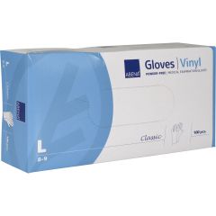 Vinylhandskar rekommenderas för enklare uppgifter inom vård, omsorg och städning där man kommer i kontakt med kontaminering under kort tid. Storlek: Large. Antal: 100 st/frp. Färg: Transparent.