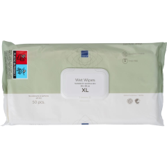 M3029_Abena Våtservett XL Oparfymerad Z-vikt med lock 30x30 cm - 50 st