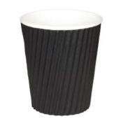 Ripple Wrap bägare med svart utsida som rymmer 24 cl - 1000 st/krt