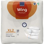 ABENA Wing XL2 är ett allt-i-ett inkontinensskydd som fixeras med höftbälte och kardborreband för måttlig till kraftig inkontinens. 60 inkontinensskydd (15 skydd per frp, 4 frp/krt). Höftmått: 110-160 cm. Absorption: 3249 ml. Praktisk absorption: 1083 ml.