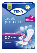 TENA Discreet Maxi - 12 st är ett inkontinensskydd med den unika InstaDRY™ Zonen som ger dig TRIPPELSKYDD mot läckage, lukt och fukt. För medel till stora läckage. Antal: 12 st/frp (En kartong innehåller 12 frp).