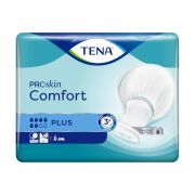 TENA Comfort Plus är ett bekvämt skålformat inkontinensskydd för personer som behöver en inkontinensprodukt med hög absorptionsförmåga. Antal: 46 st skydd (1 frp). Mått (Längd): 64 cm. Färg: Vit.