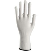 Stickad handske i polyester som kan användas under alla typer av handskar. Den stickade handsken absorberar svett och fukt, ger skydd vid arbete i kalla miljöer samt skyddar huden vid eksem. (Bilden visar en enskild handske)