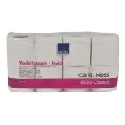 Toalettpapper av  2-lags Classic-kvalitet vilket innebär att pappret består av vit returfiber - 1 bal innehåller 64 toarullar
