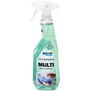 Activa Multi spray i en 750 ml sprayflaska är ett universalrengöringsmedel (Bilden visar en fylld sprayflaska)