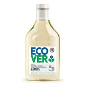 Ecover Zero – koncentrerat ekologiskt flytande tvättmedel. Antal: 1 st. Mängd/Innehåll: 1 liter (1000 ml). Miljömärkning: Miljömärkt med Svanen.