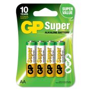 AA Batteri GP Super LR6 4-pack - 1 frp (4 batterier per förpackning). Batterier ska inte slängas i naturen utan i batteriholkar eller anvisad batteribehållare.