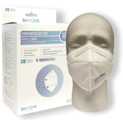 Svensktillverkat andningsskydd i FFP2-klass för engångsbruk. Munskyddet är ett mjukt ultraljudssvetsat andningsskydd i 5 lager med elastiska öronband och lång insvetsad näsklämma. Allergivänlig och luddfri halvmask med lågt andningsmotstånd.