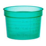Medicinbägare av bred modell i grön färg rymmer 30 ml - 50 st/frp