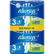 C6693 - Always Ultra Night Bindor m vingar (Storlek 3) - 18 st