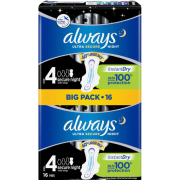 C6697_Always Ultra Secure Night Bindor m vingar (Storlek 4) - 16 st	