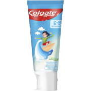 E2402_Colgate Kids 6+ 50 ml är en barntandkräm för barn äldre än 6 år. Som en hjälp vid tandborstningen för att borsta både bättre och längre så byter tandkrämen färg från genomskinlig till blå medan barnet borstar sina tänder. 