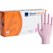 H5012_Abena Nitrilhandske, rosa M, puderfri -100 st