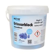 Activa Urinoarblock BioEnzym för alla typer av urinoarer och urinrännor. Antal: 1 hink. Vikt/Innehåll: 1 kg (ca 50 st block)