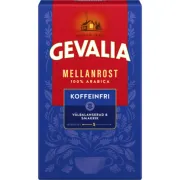 Z9003 - Gevalia Koffeinfritt Bryggkaffe Mellanrost - 425 g är ett koffeinfritt kaffe som erbjuder en rik och balanserad smak med Gevalias härliga karaktär men utan koffeinens stimulerande effekt för dig som vill kunna sova. Antal: 1 st  Innehåll: 425 gram